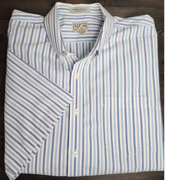LL BEAN Button Down Shirt Men's XX Large Tall Wrinkle Resistant Traditional Fit - Picture 1 of 9